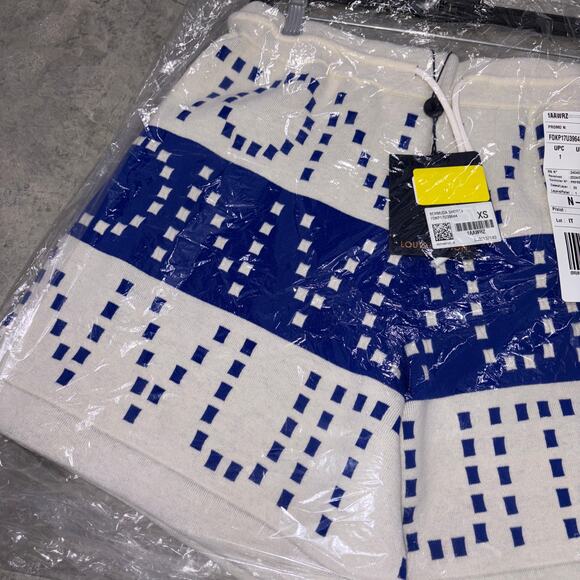 LOUIS VUITTON Casual Shorts Blue Blue and white wool oversize Bermudas SZ XS - Picture 3 of 11